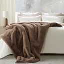 EVERGRACE Luxury Soft Faux Chinchilla Fur Throw Blanket for Couch, Warm Thick Heavy Winter Throw Blanket 1220GSM for Bed, Tawny Mink, 60"x80"
