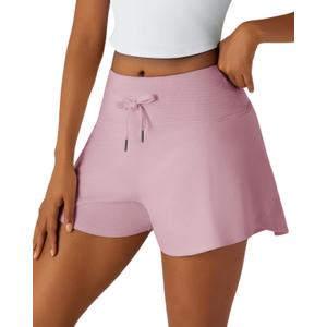 Sweat Shorts for Women - Athletic Workout Runing Dolphin Shorts with Pockets for Gym Lounge Summer (Pink, S)