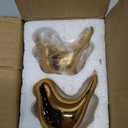 2 Pcs Toilet Bolt Caps Ceramic Gold Bird Replacement Toilet Screw Cover Caps Bathroom Decorative Toilet No Need to Cut The Bolt and No Tools Required - Universal Fit