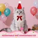 2 x 12pcs Mini Party Hat & Bow Tie Set, Assorted Color Matching Hats with Bow Ties for Dog Cat Rabbit Stuffed Animals, Birthday Costume Decorations for Puppies Kittens