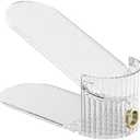 Shoe Slots Organizer Double Layer Transparent Adjustable Shoe Rack Shoe Slot Organizer, Suitable for Storing Flat and High Heels (10pcs, Clear)