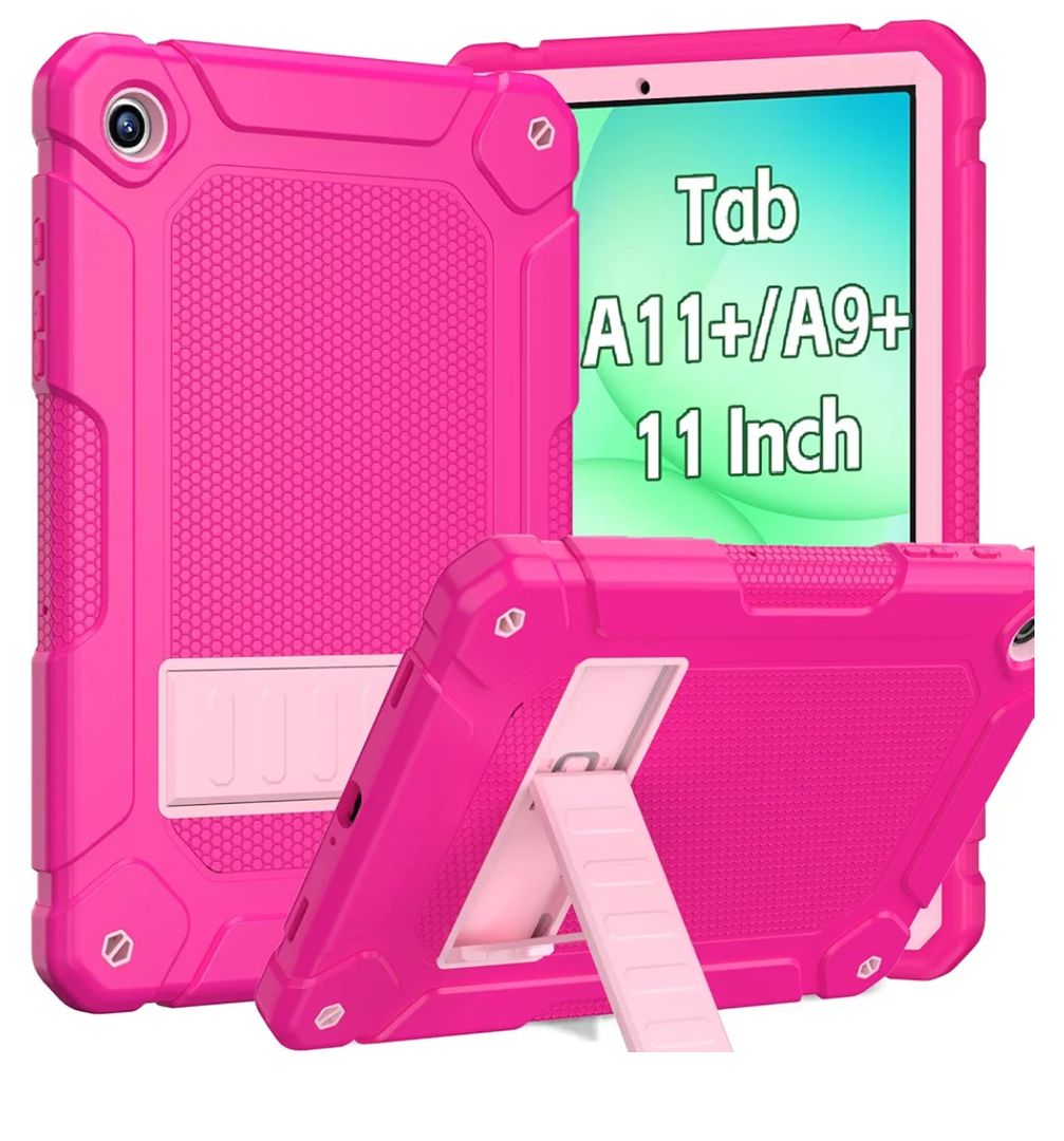 BMOUO for Samsung Galaxy Tab A11+ Plus Case 11" 2026 / A9+ Plus Case 11 Inch 2023 (SM-X210/X216/X218), Heavy Duty Shockproof Protective Samsung Galaxy Tab A11+ / A9+ Plus Tablet Case, Magenta