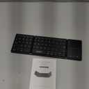 Samsers Foldable Bluetooth Keyboard with Touchpad - Portable Wireless Keyboard with Holder, Rechargeable Full Size Ultra Slim Pocket Folding Keyboards for Android Windows iOS Tablet & Laptop - Black (BT x1)