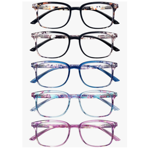 5 Pack Reading Glasses Blue Light Blocking for Women,Computer Readers with Spring Hinge