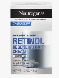 Neutrogena Rapid Wrinkle Repair, Retinol Face Moisturizer, Daily AntiAging Neck & Face Cream with Hyaluronic Acid, Retinol Cream, FragranceFree, Fades Fine Lines, Wrinkles and Dark Spots, 1.7 oz