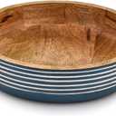 Decorative Bowls Mango Wood for Home Dcor Unique Table Centerpieces, Wooden Home Decor Accents for Farmhouse Rustic Style (10" X 10" X 2.5")