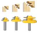 45 Degree Lock Miter Router Bit 3-Piece Set, for 31/64", 3/4"1"Cutting Height, 1/2 Inch Shank.Woodworking Tools Joint Router Bits