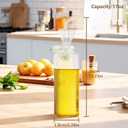 Oil Bottle Glass Olive Oil Dispenser Bottle Glass Cooking Oil Vinegar Measuring Dispenser with Spout for Kitchen and BBQ (Large, Stripes,1 Pack)