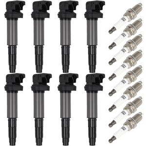 ECCPP UF522 8 ignition coils with 8 iridium Spark Plugs 7092,coils packs,for BMW 545i 645Ci 745i 745Li X5 Morgan Aero 8,UF522 CU1171 IIS063