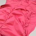 CSDAJIO Women Two Piece Summer Set Club Outfits Drawstring Ruched Side Asymmetrical Tube Top and Bodycon Mini Skirt (Pink, XS)