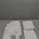 jinchan Linen Pinch Pleated Kitchen Curtains 24 Inch 4 Panels, Natural Linen Tier Curtains Back Tab Beige Farmhouse Cafe, Light Filtering Small Window Drapes for Bathroom Laundry Room Off White