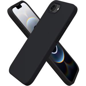 ORNARTO Compatible with iPhone 16e Case 6.1"(2025), Liquid Silicone 3 Layers Full Covered Soft Gel Rubber Phone Case,Shockproof Protective Cover with Anti-Scratch Microfiber Lining-Black