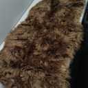 Ashler Faux Fur Rug, Fluffy Shaggy Area Rug Ultra Soft 2 x 6 Feet Sheepskin Fur Rug, Dark Coffee Fuzzy Rug Machine Washable Shag Rug, Nursery Decor Throw Rugs for Bedroom, Kids Room, Living Room