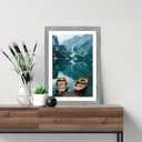 Hongkee 11x17 Picture Frame Set of 4, 11 x 17 Grey Wood Style(Mat 8x12), 11X17 in