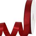 TONIFUL 7/8 Inch x 100yds Dark Red Satin Ribbon Thin Solid Frabic Ribbons for Gift Wrapping, DIY Crafts Bows, Invitations, Floral Bouquets, Christmas Wedding Party Valentine's Decor