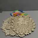 Ertyjikg 5 PCS Wooden Diwali Floral Rangoli Mat Art Kits DIY Diwali Mandala Sand Fill Rangoli Template Rangoli Decorative Boards for Indian Traditional Festival Home Decorations