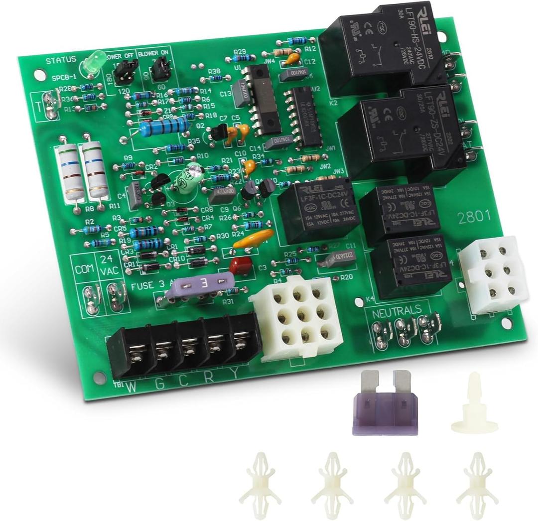 New Upgrade ICM2801 Furnace Control Circuit Board, Replacement for Coleman Evcon York Luxaire S1-7990-319P, 031-01932-002, 7990-319P, 031-01910-000