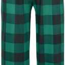 Ekouaer Boys Sleepwear Pant Long Pajamas Pants Plaid Pj Pant Elastic Waist Bottoms (12-13 Years, Yarn Dyed Lattice8)