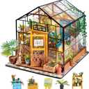 Rolife DIY Miniature House Kit-Mini Diorama 1/18 Greenhouse Dollhouse Building Kit with LED, Crafts for Adults Christmas Birthday Gift for Women Adults Dad Mom Home Decor (Cathy's Flower House)