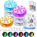 LOFTEK Submersible LED Lights with Remote, 13 LED Pool Lights for Inground Above Ground Pool with Magnets &Suction Cups,16 Color Changing Underwater Light for Ponds Battery Operated, 8 Pack