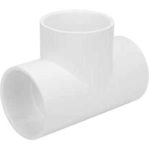 3 Way 3" PVC Tee Pipe Fittings Adapter (Socket x Socket x Socket) Furniture Grade SCH40 3 Inch PVC Elbow Pipe Connector for DIY PVC Shelf Garden Support Structure Storage Frame
