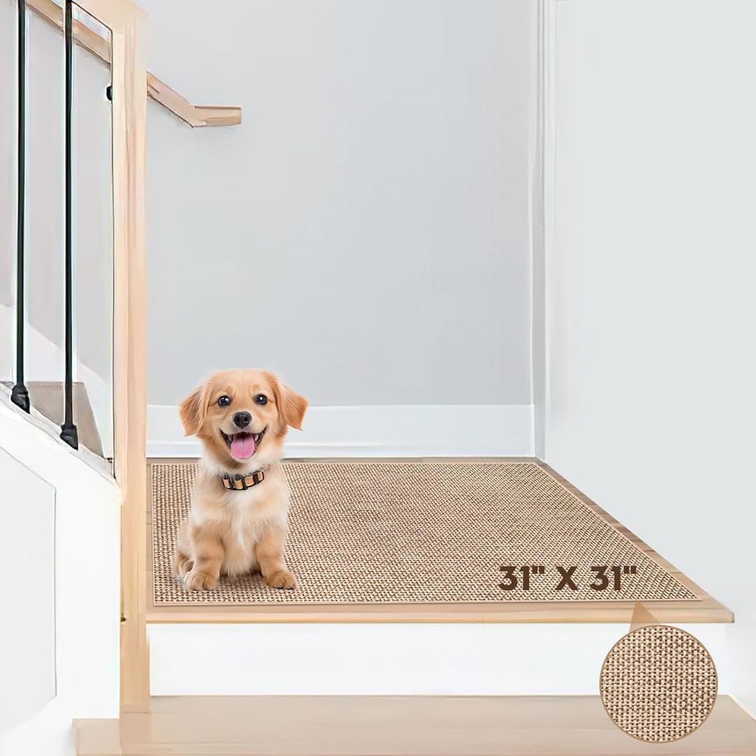 Storystore Stair Treads Non Slip, 31" X 31" BeigeCarpet Stair Treads for Wooden StepsPeel and Stick Stair Treads CarpetMachine Washable Stair Runners for Kids Elders and Pets