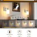 Rayogale Wireless Wall Sconces, Nickel Battery Operated Wall Sconce Set of 2 with Timer Function, Easy Install Dimmable Rechargeable Wall Lamps for Living Room, Bedroom, Hallway, Entryway Decor 3000K