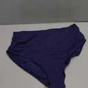 Tempt Me Women's High Waisted Bikini Bottom Tummy Control Ruched Bathing Suit Swim Bottom (Large, Navy Blue)