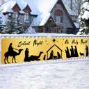Christmas Banner Night Nativity Banner Holy Scene Decor Backdrop 78x17 Inches Festive Holiday Party Wall Decor Outdoor Indoor Welcome Banner Wall Hanging for Party Decoration Supplies