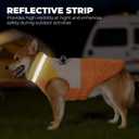 Dog Coat, Waterproof Dog Winter Coats for Small Dogs, Reflective Dogs Jacket with Harness Built in, Zip-up Cold Weather Coats Pet Vest Turtleneck Doggy Snowsuit, Orange Medium