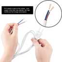 10 Packs Lamp Cord Set with Plug and Switch Pure Copper Extension Lamp Switch Cord Replacement Stripped Ends Ready for Wiring,110-220v, 50w, 6 Feet/1.8m, White