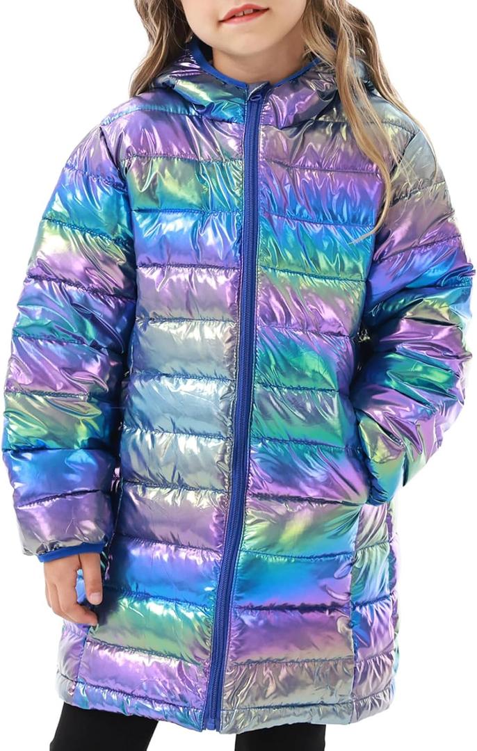 Cutemile Girls Winter Jacket Long Puffer Coat Water Resistant with Hooded,  Size 10-11 Years