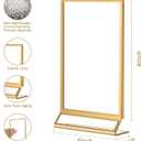 Petallush 6PCS Gold Acrylic Picture Frame Stands Holders for Tables Display 4x6, Double Sided Acrylic Wedding Table Number Sign Holder, Clear Menu Flyer Paper Holder for Wedding Party Decor