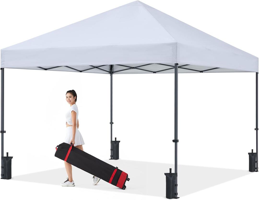 COOSHADE Durable Easy Pop Up Canopy Tent 12x12Ft (Silver White)