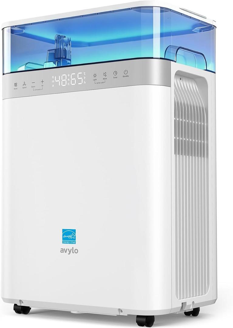 Avylo Dehumidifier for Basement with Pump, 2.11 Gallon Top-Mounted Water Tank, Max 90 Pint/D, Energy Star Most Efficient 2025, 4500 Sq.Ft Dehumidifiers for Home with 41dB, Drain Hose, Auto Defrost