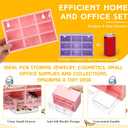 Wenqik 2 Pcs Mini Storage Drawers Teacher Toolbox Organizer with 9 Clear Drawers Small Plastic Desktop Teacher Desk Craft Organizer for Classroom Office 7" x 3. 9" x 4. 7" (Purple, Pink)
