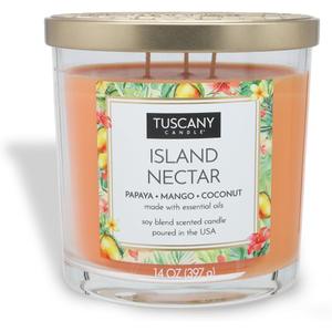 Tuscany Candle Island Nectar Long-Lasting Scented Jar Candle, 14 oz