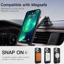 AIGOMARA Magnetic for iPhone 13 Pro Case, Compatible with Magsafe, Glossy Slim Hard PC Back Soft TPU Bumper Protective Shockproof Phone Case, Black