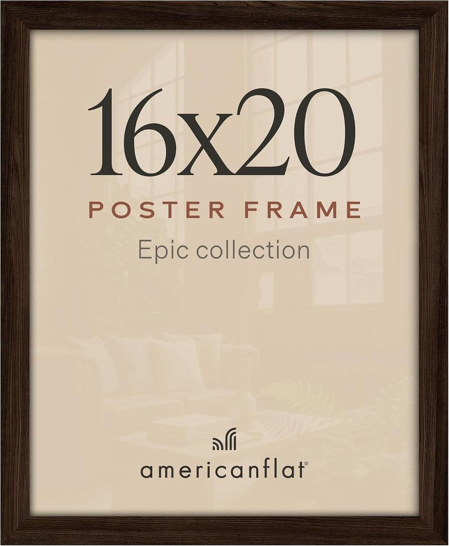 Americanflat 16x20 Poster Frame - Engineered Wood - Mahogany