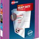 Avery Heavy-Duty View 3 Ring Binder, 1 Inch One Touch Slant Rings, 250-Sheet Capacity, DuraHinge, 1.4 Inch Wide Spine, Customizable Clear Cover and Spine, 1 Orchid Purple Binder (79272)