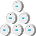 AEGISLINK Smoke Carbon Monoxide Detector, Interlinked Combination Smoke CO Alarm, Battery Powered, Wireless Interconnected, Digital Display, SC-RF220, 6-Pack