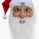 Christmas Santa Claus Latex Mask with white beard and hat Costume Realistic Full Face Mask Cosplay Props
