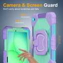 Case for Samsung Galaxy Tab A11+/A9+ Plus 11 Inch 2026/2024, Auorld Rugged Case for Samsung Galaxy A9+/A11+ Tablet with Screen Protector 360 Rotating Stand Shoulder Strap Pen Holder, Purple Mint