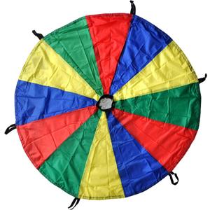 GSi Kids Play Parachute Rainbow Toy Tent Game for Children Gymnastic Cooperative Play and Outdoor Playground Activities (Rainbow 6 Feet)
