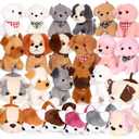 Niceup Only12PCS Adopt a Puppy Party Favors Kids Mini Plush Dog Non-candy Easter Basket Stuffers Bulk Stuffed Animals Dog Paw Adoption Pet Doll Toys Birthday Party Goodie Bag Fillers Classroom Reward Gift