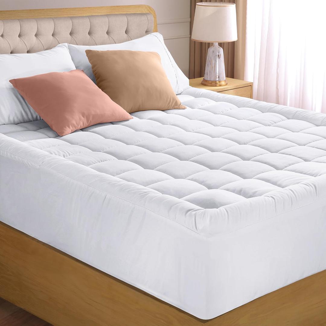 Utopia Bedding Twin XL Mattress Pad, Quilted Fitted Premium Mattress Protector, Deep Pocket Cover Stretches up to 16 Inches, Fluffy Pillow Topper (39x80 Inches, White)