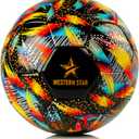 Western Star Soccer Ball Helix- Size 3 4 5 - Official Match Grade Soccer Balls - Attractive and Durable Design (GyroScope)