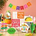 FairySandy 16 Pcs Cinco De Mayo Tiered Tray Decor Mexican Wooden Fiesta Signs Farmhouse Taco Cactus Sombrero Rainbow Donkey Table Decoration Cinco De Mayo Decor for Home Kitchen Summer Party Holiday
