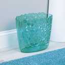 mDesign Plastic Slim Oval 2 Gallon Trash Can Wastebasket Garbage Bin - Decorative Themed Basket for Bathroom, Bedroom, Office - Hold Trash, Waste, Recycling - Pebbles Collection - Blue