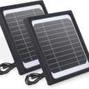 5W 12V Solar Panel for Trail Camera - Waterproof Solar Charger Kit with 5200mAh Battery, Compatible with Game Camera, Hunting & Wildlife Monitoring (2 Pack)